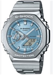 Casio G-Shock GM-2110D-2ADR — мужские часы, серебристые