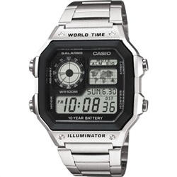 Casio AE-1200WHD-1AVDF, серые мужские наручные часы