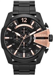 Diesel Mega Chief DZ4309 Men's Watch, Black/Rose Gold