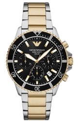 Emporio Armani World Explorer AR11680 Men's Watch, Silver/Gold