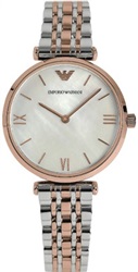 Emporio Armani AR1683 Men's Watch, Silver/Rose 32 mm