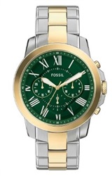 Fossil Grant FFS6131 Men's Watch, Silver/Gold