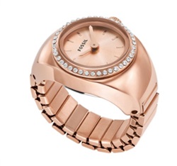 Fossil FES5320 женские часы-кольцо, розовое золото