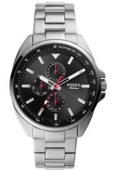 Fossil FBQ2550, серебристые часы 44 мм