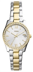 Женские часы Fossil FES4319, серебристо-золотистые, 32 мм