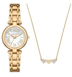 Michael Kors MKO9005SET: золотистые часы и колье