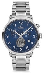 Nacar NC34-290243-ALGM Kol Saati Gümüş 44 mm.