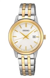 Seiko SUR410P — мужские часы, серебристо-золотистые