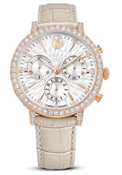 Swarovski Matrix Tennis Chrono watch, Swiss Made SW5702849 Kol Saati Bej