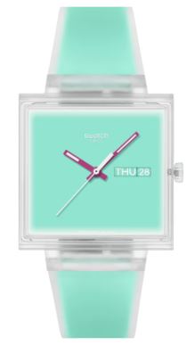 Swatch What If...see Thru Mint? SO38K702 бирюзовые наручные часы