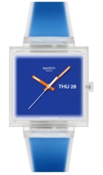 Swatch What If...see Thru Blue? SO38K701, синие часы