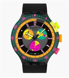 Swatch Neon Seppia SB02B104 чёрные наручные часы