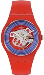 Swatch Blue Rings Red SO29R103, мужские часы, красные