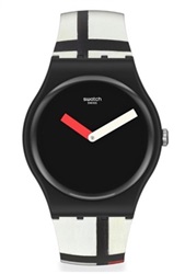 Swatch BY Piet Mondrian SUOZ344, черно-белые наручные часы