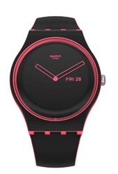 Swatch Minimal Line Pink SO29P700 Black Men's Watch