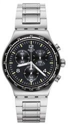 Swatch Night Flight Again YVS444GC, серебристые мужские часы