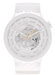 Swatch C-White SB03W100, белые наручные часы