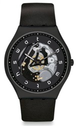 Swatch White Side SS07B101, чёрные наручные часы