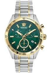 Versace V-Code Chrono VRSCVE0CA0324 Watch, Silver/Gold