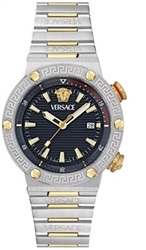 Versace Greca Logo Diver 43 mm VRSCVE8G00424 Watch, Silver/Gold
