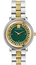Мужские часы Versace Greca Flourish 35 мм VRSCVE7F00523, серебро/золото