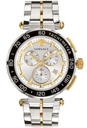 Versace VRSCVEPM00520 Men's Watch, Silver/Gold, 45 mm