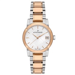 Jacques Philippe Swiss Made JPQLS317328RG мужские часы, серебристые/розовые