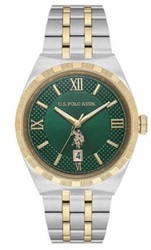 U.S. Polo Assn. USPA1129-05 Men's Watch, Silver/Gold