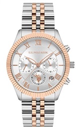 U.S. Polo Assn. USPA2040-02, мужские часы, серебристый/розовый, 38 мм