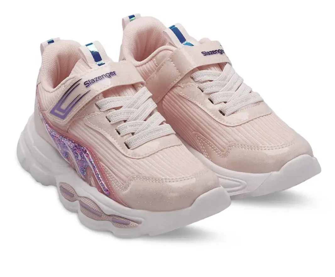 Slazenger Noela-F Çocuk Pembe Cırt Cırtlı Bağcıklı Spor Ayakkabı