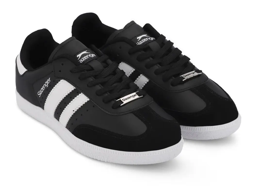 Slazenger Ping-G — женские чёрно-белые кроссовки на шнуровке