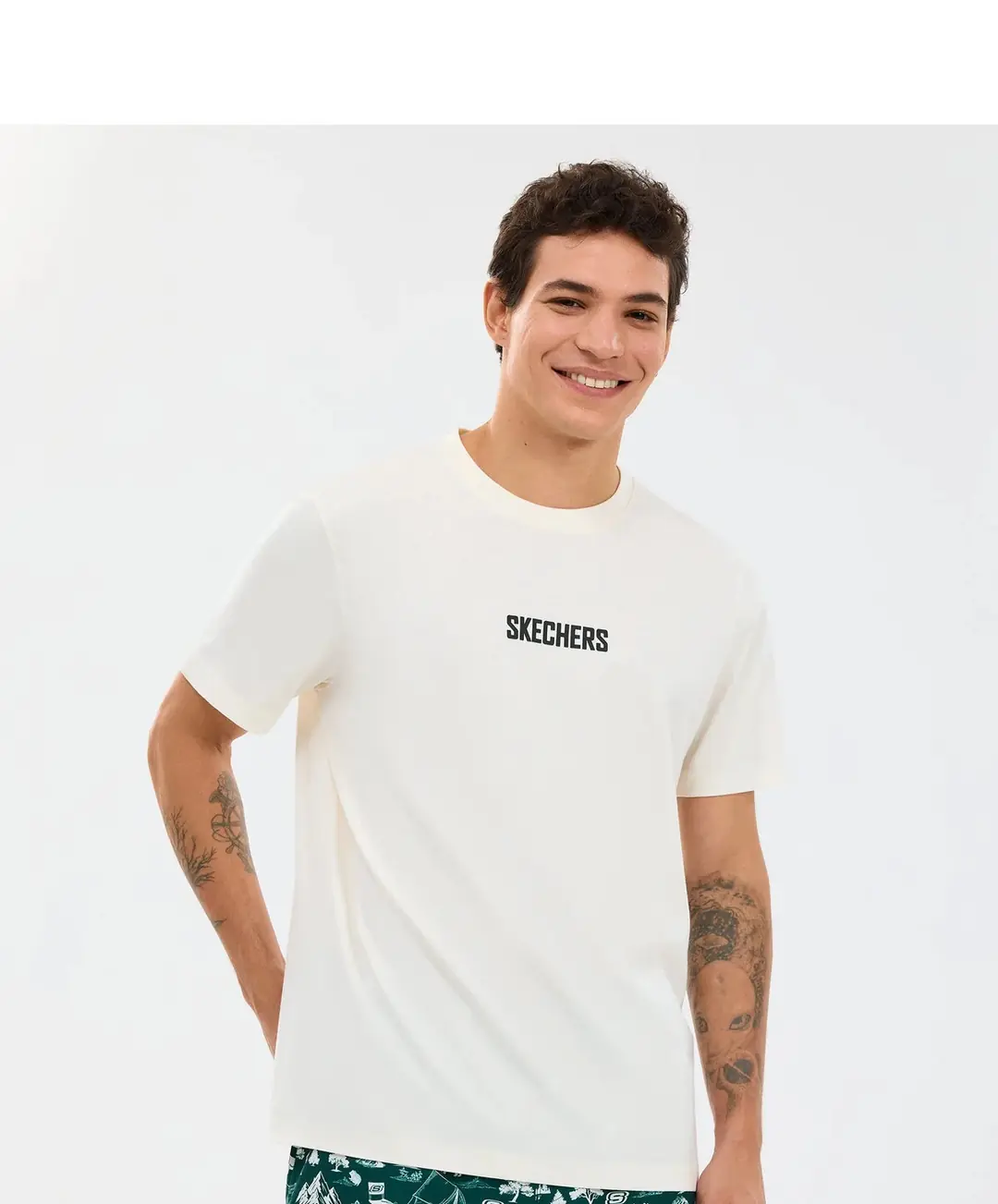 Skechers S2610115-3855 Men's White Short-Sleeve T-Shirt