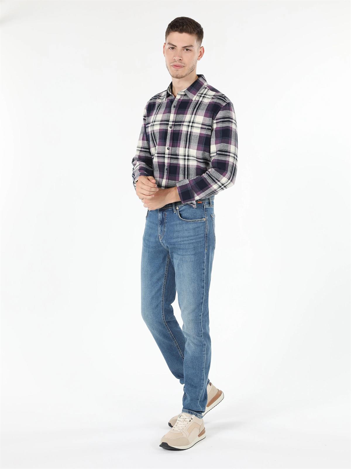 Dokuma Üst Erkek Uzun Kol Gömlek Slim Fit