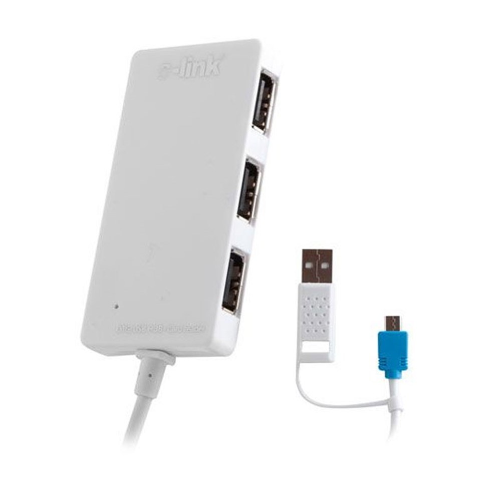 S-Link SL-U143 Белый кардридер USB 2.0, USB-хаб на 3 порта и переходник Micro OTG