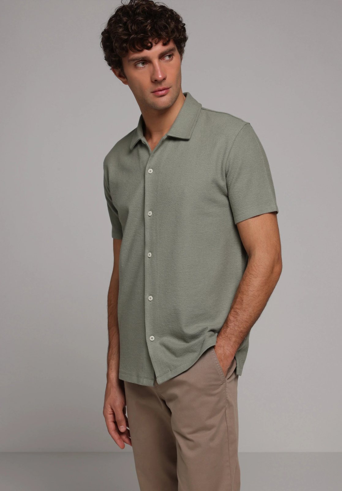 Örme Erkek Yakalı Kısa Kol T-Shirt Regular Fit