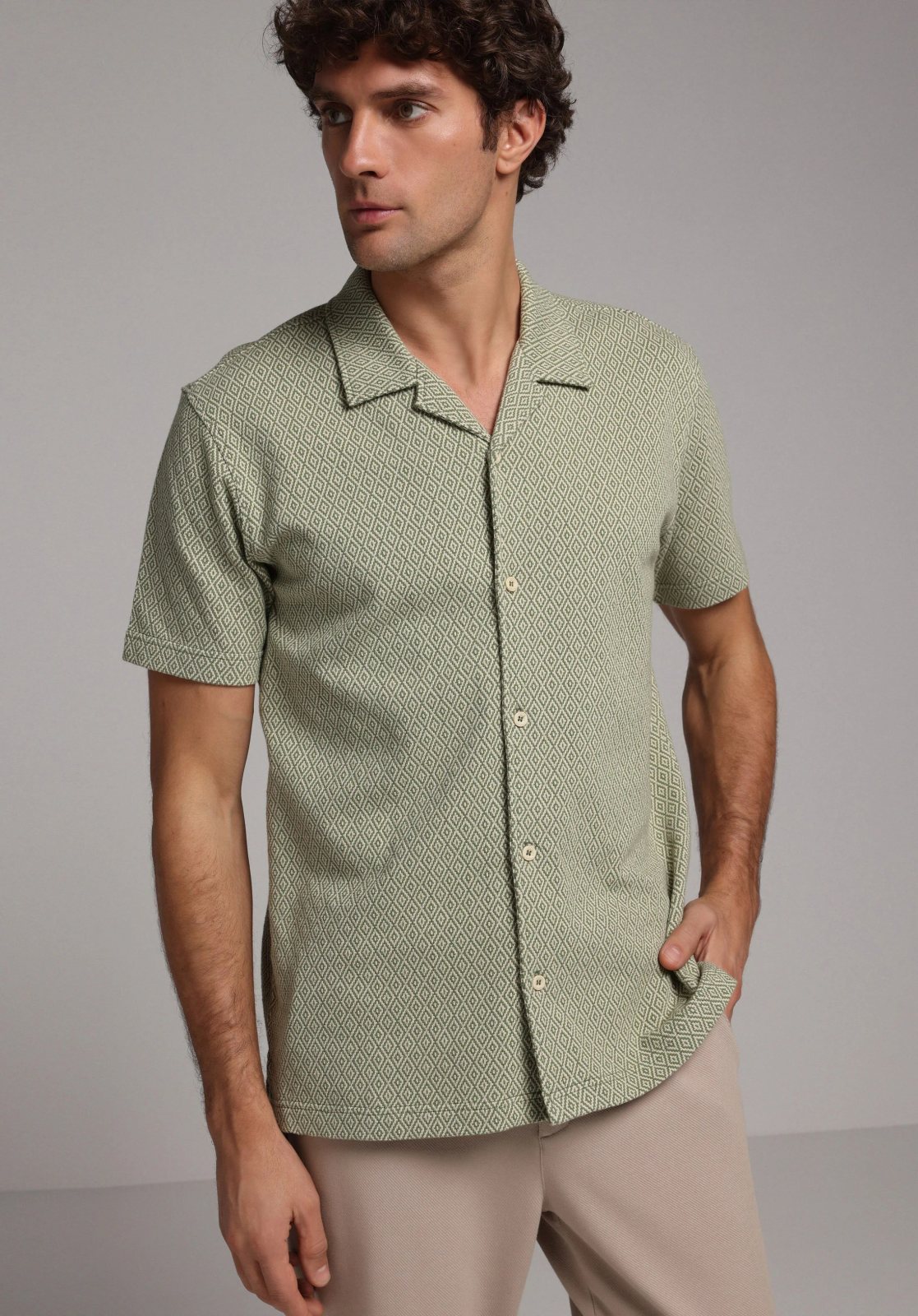 Örme Erkek Yakalı Kısa Kol T-Shirt Regular Fit