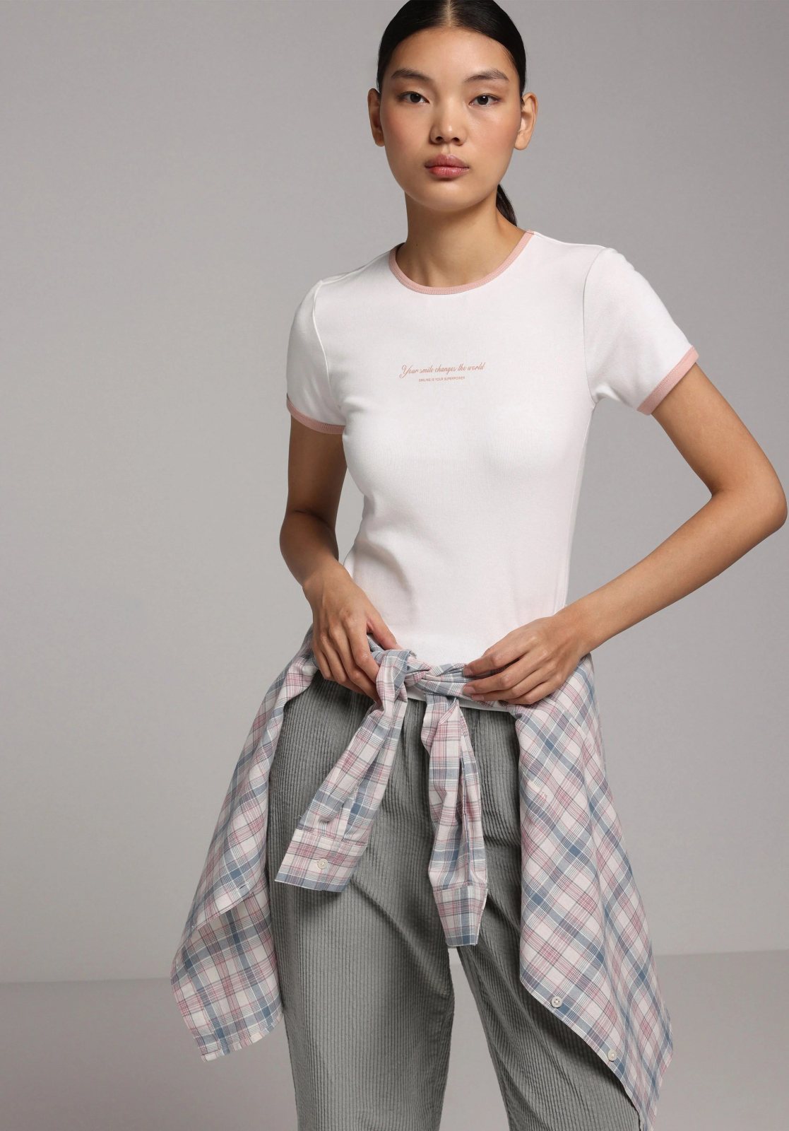 Örme Kadın Kısa Kol T-Shirt Slim Fit