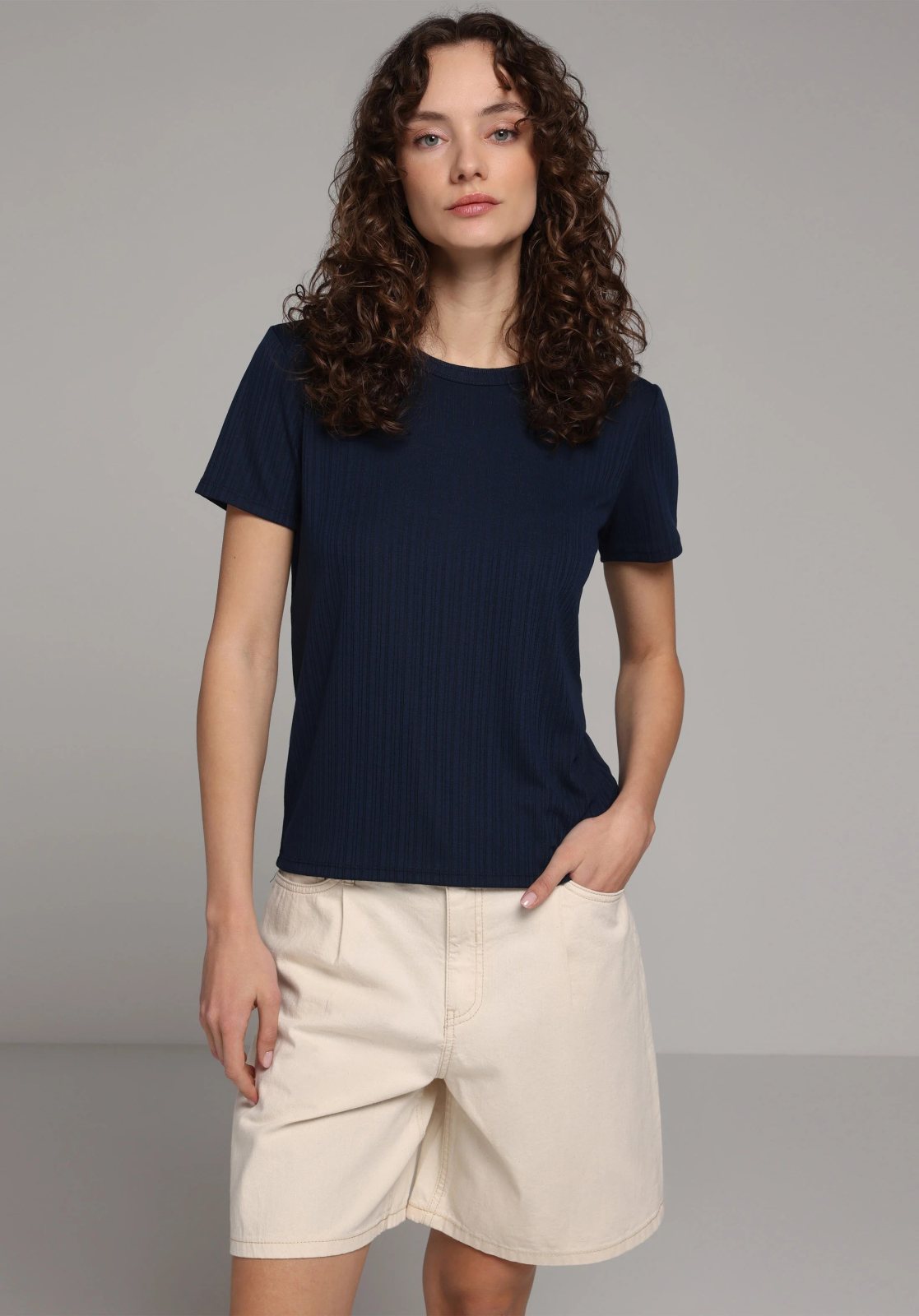 Örme Kadın Kısa Kol T-Shirt Regular Fit