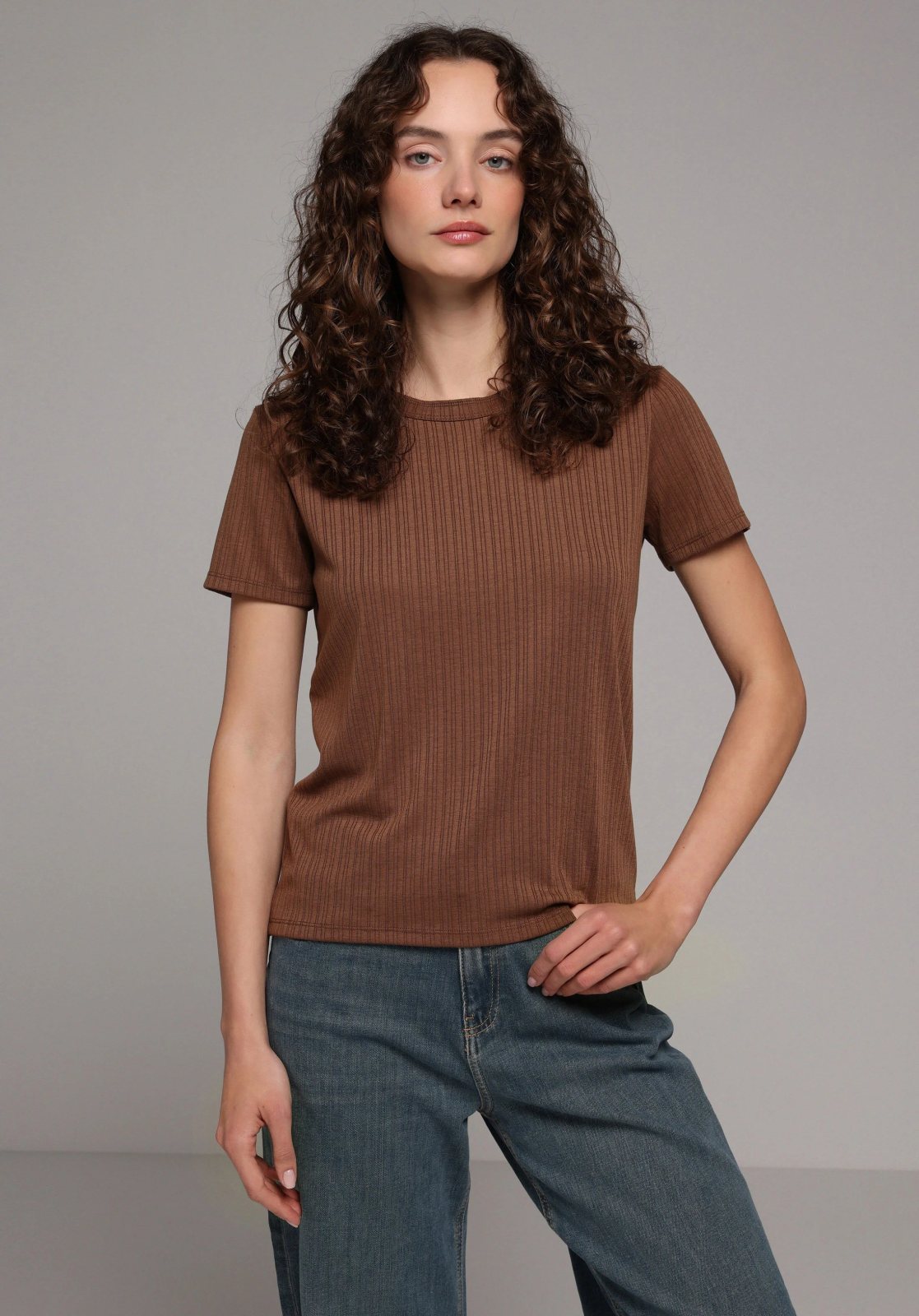 Örme Kadın Kısa Kol T-Shirt Regular Fit