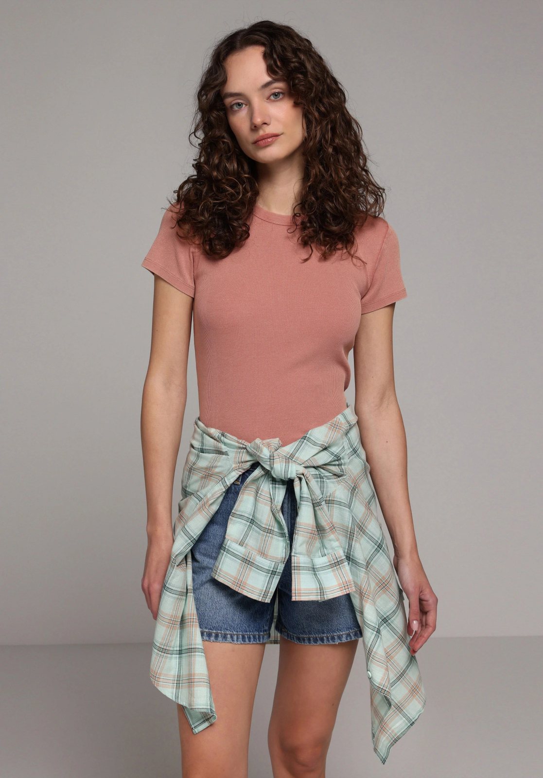 Örme Kadın Kısa Kol T-Shirt Slim Fit