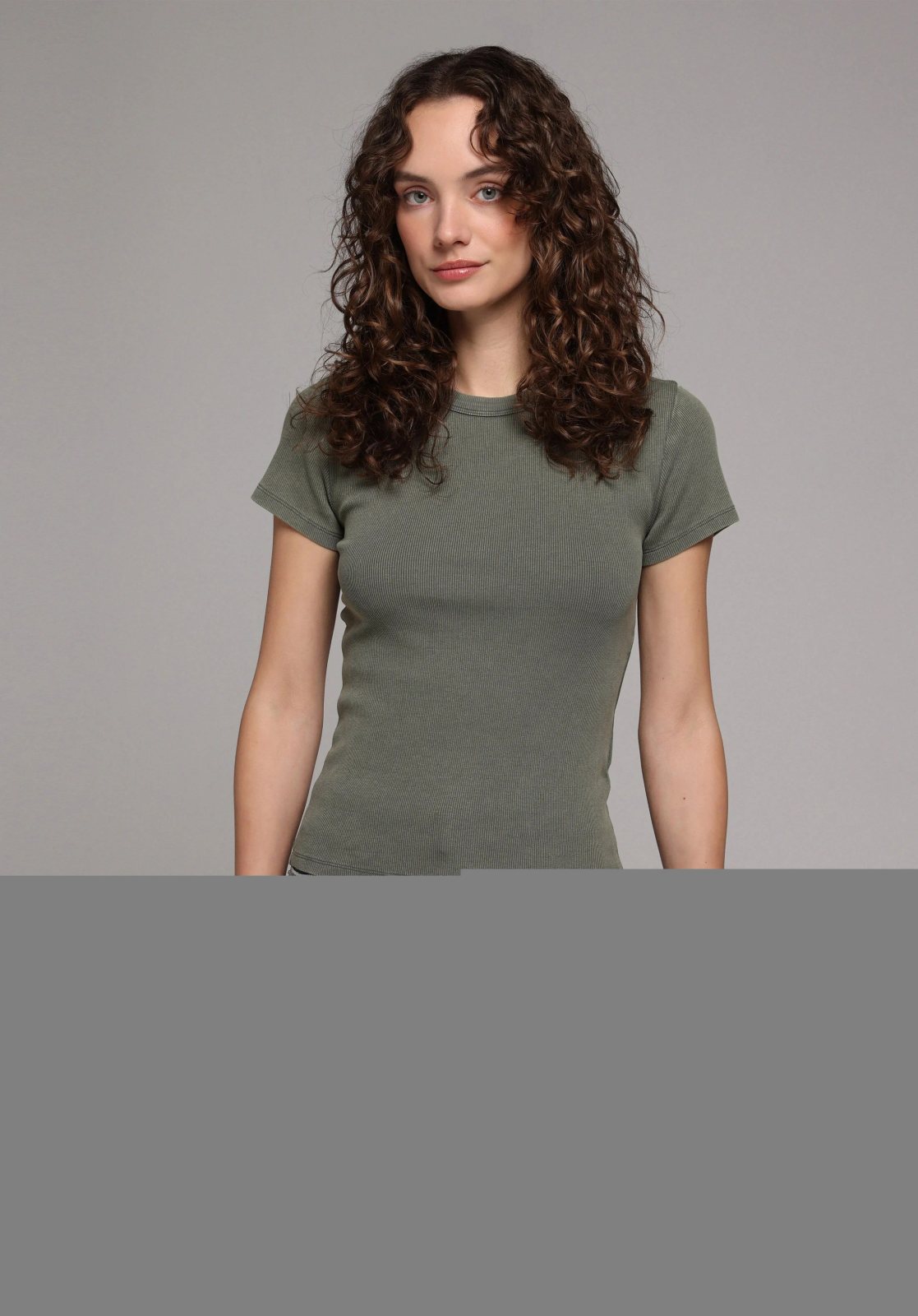 Örme Kadın Kısa Kol T-Shirt Slim Fit