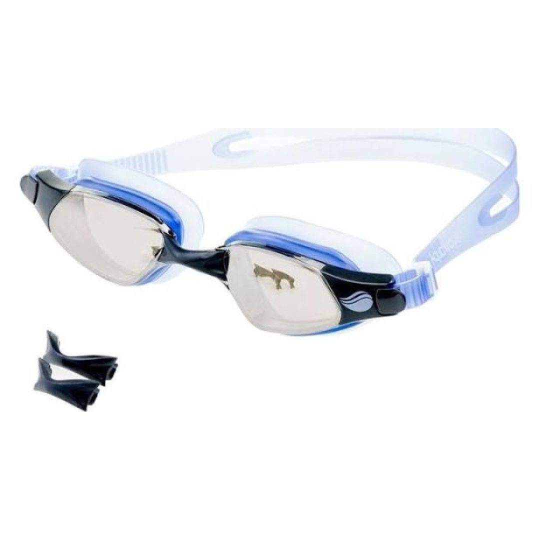 Aquawave Petrel Swimming Goggles, Blue/Black/Silver Mirror
