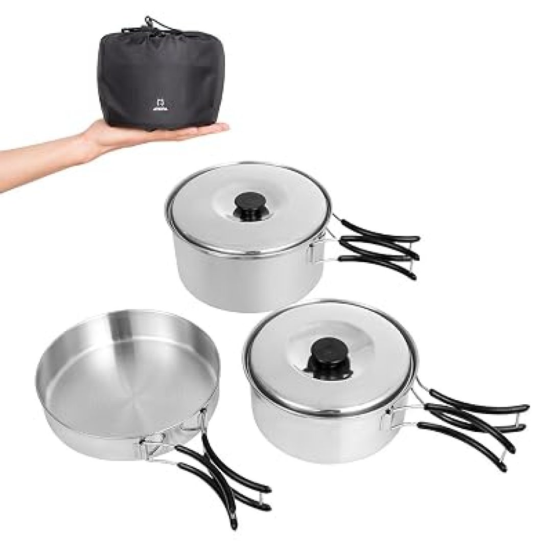 Atepa 6927194755544 Stainless Steel Camping Cookware Set