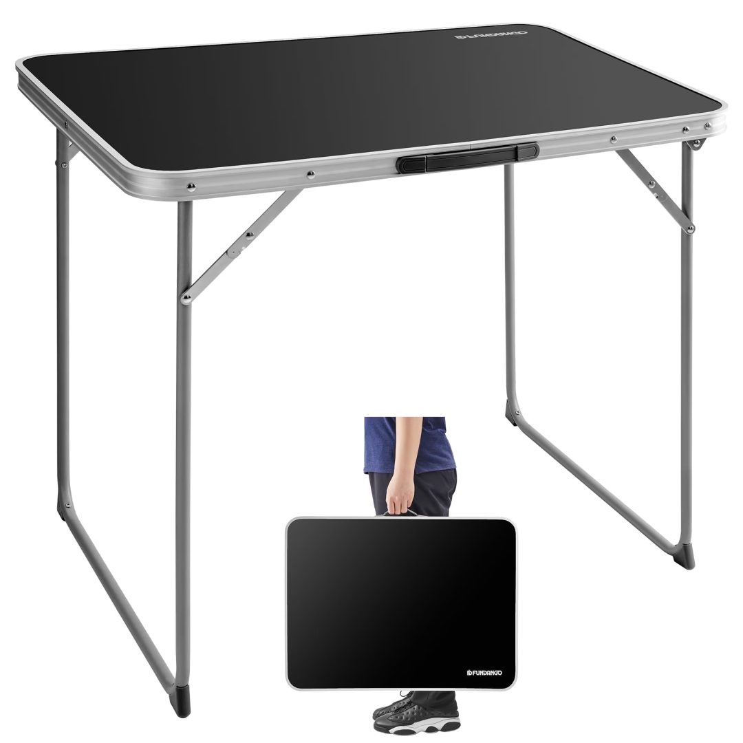 Fundango Folding Camping Table Black 80X60X68 Cm