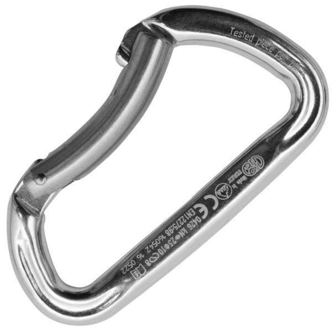 KONG Trapper Bent Gate Polished Aluminum Carabiner