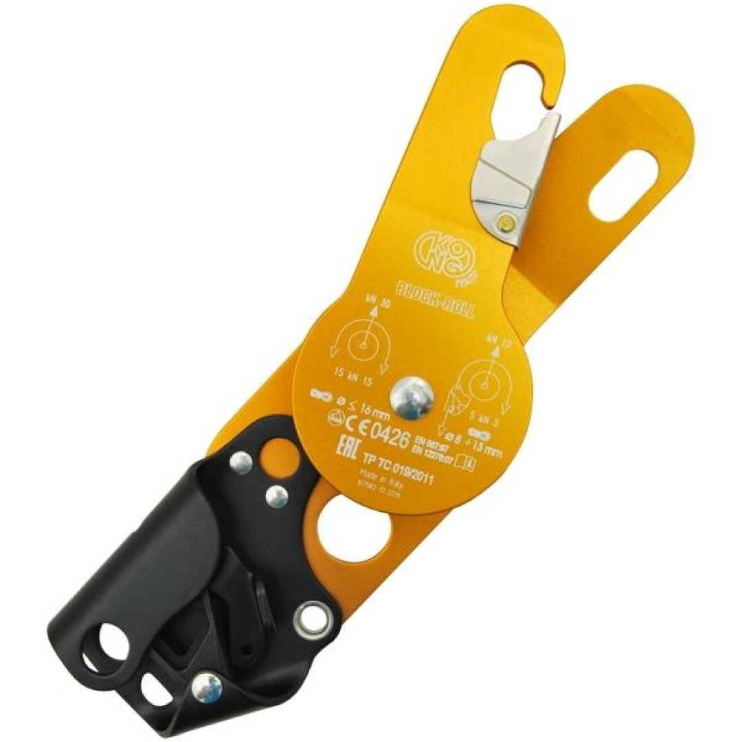 KONG Twin Block Roll — алюминиевый блок с интегрированным зажимом для верёвки