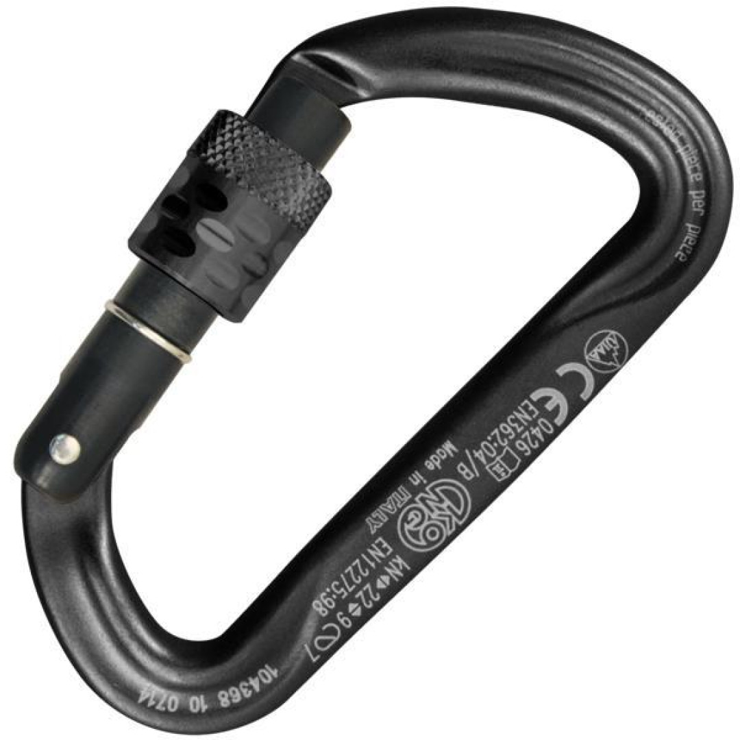 KONG Argon S Screw Carabiner, Black (Aluminium)