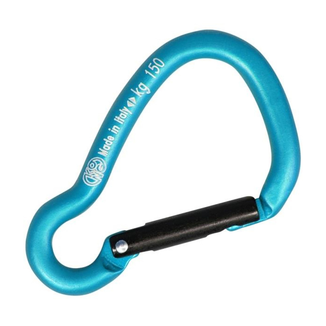 KONG Harness Carabiner – Cyan/Black, Aluminum, Sz.6