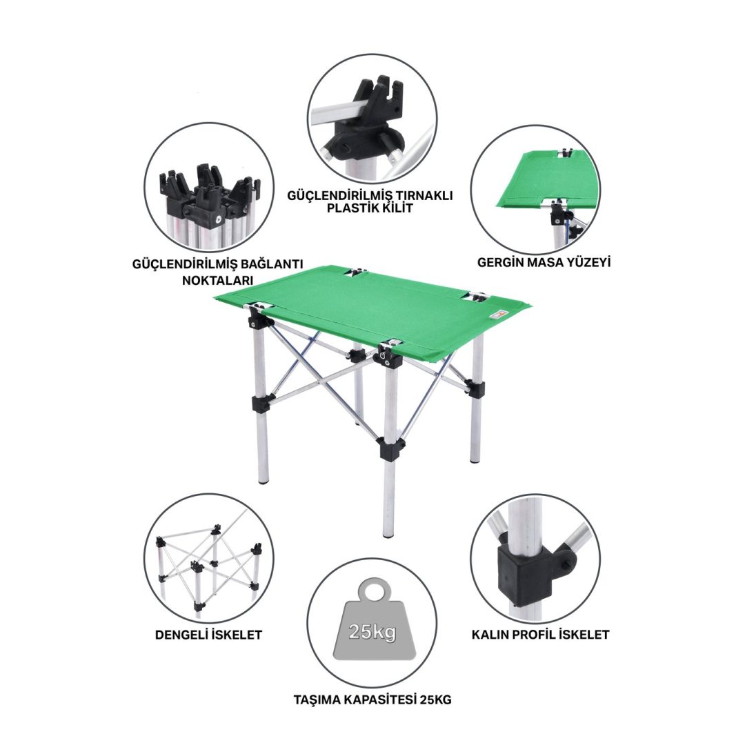 Exent 4344479395 Mini Folding Textile Camping Table 32 × 47 × 35 cm