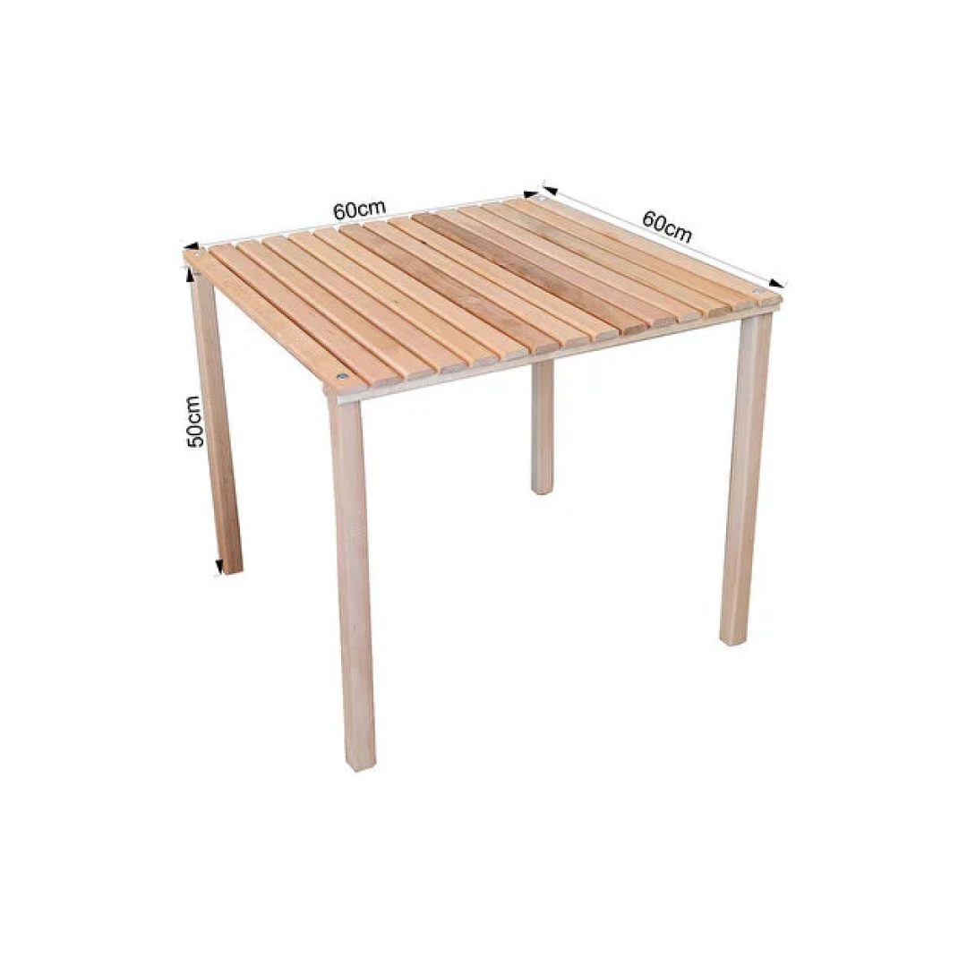 Exent 5395809153 Wooden Folding Camping Table 60 x 60 cm